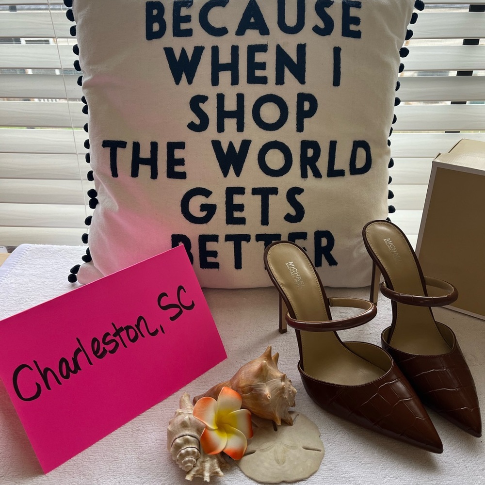 Michael Kors Brown Pattern Leather Heels